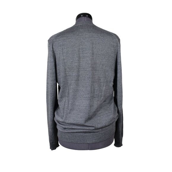 Joseph Abboud men's gray merino wool blend textured v-neck pullover sweater L‎ - Picture 3 of 11